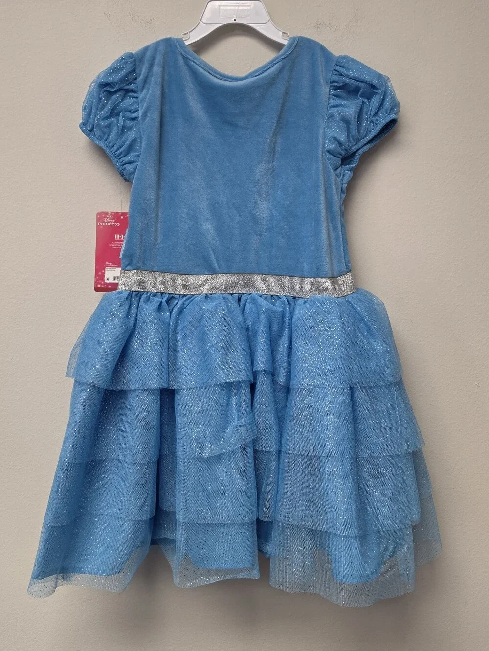 Disney Cinderella Princess Tutu Velour top Tulle Skirt Dress Blue 8